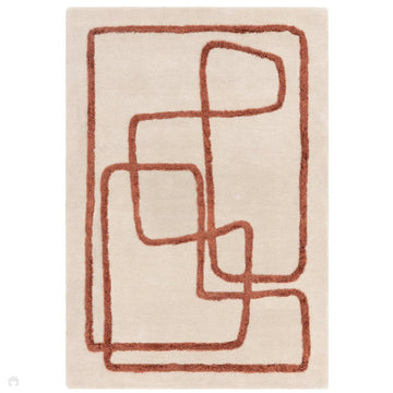 Matrix MAX96 Infinity Modern Abstract Hand-Woven High-Density Soft Textured Shimmer Wool & Viscose Blend Copper Soft Ivory/Warm Copper Rug-Asiatic Carpets-Rug Love - The Most Loved Rug Store